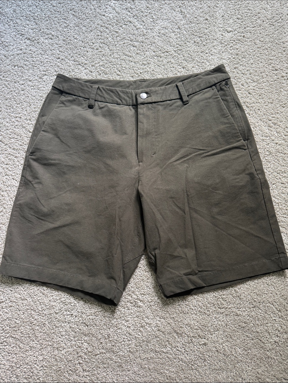 LULULEMON Olive Green Cotton Twill 7" Shorts 33